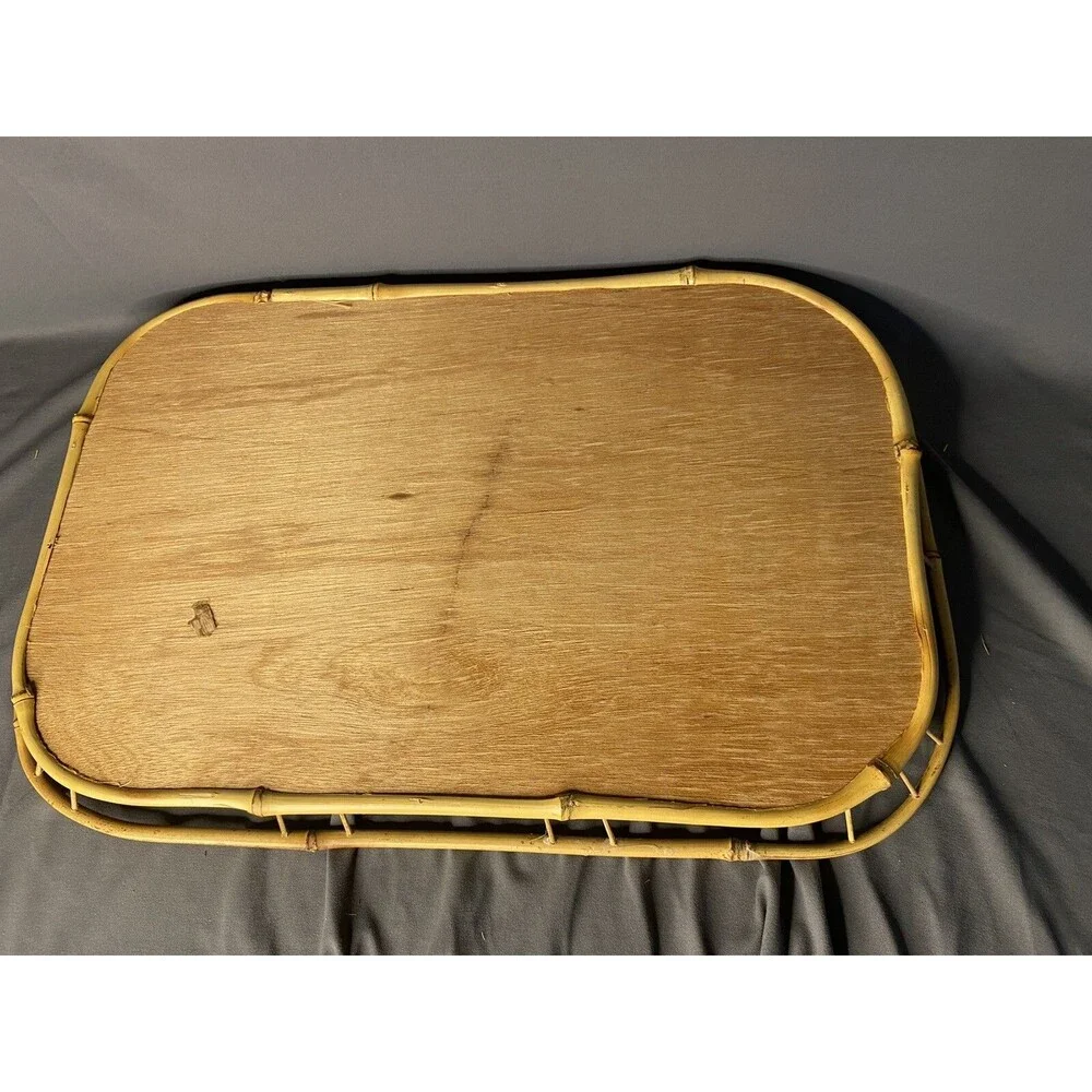 Vintage Lot of Wicker Bamboo Basket Platter & 8 Wall Plates Boho Farmhouse Lot